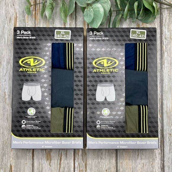 Men's Microfiber 6” Inseam Boxer Brief Underwear 2, 3-Packs Size XL - Picture 1 of 7